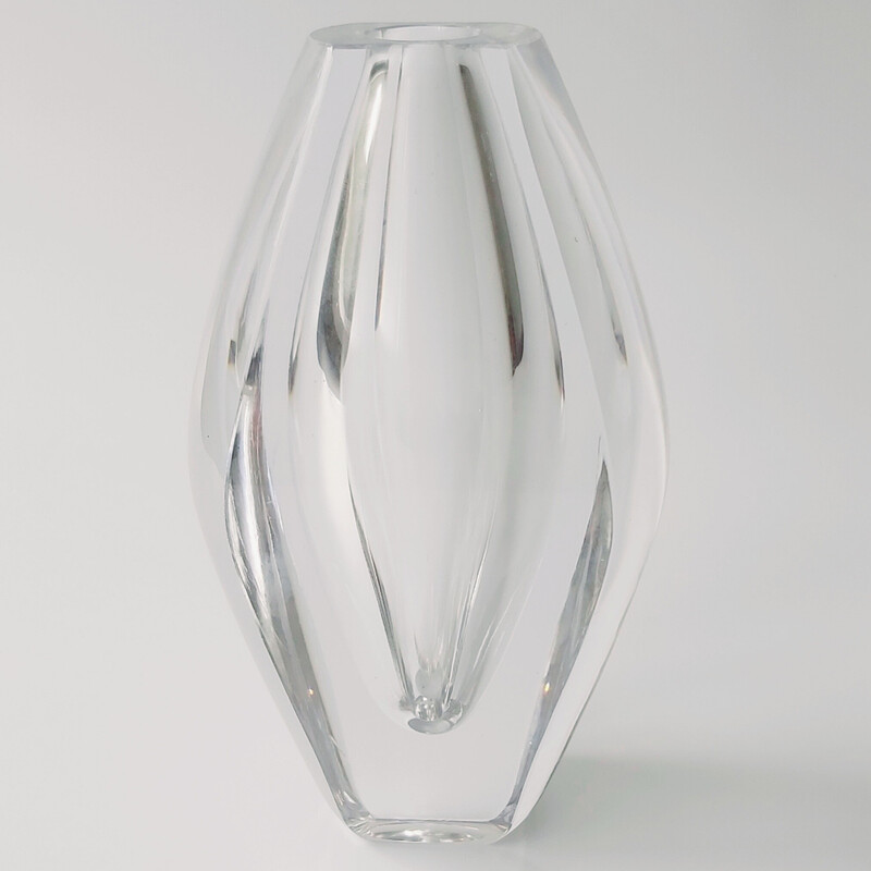 Vase scandinave vintage en verre par Mona Morales-Schildt pour Kosta, Suède 1950