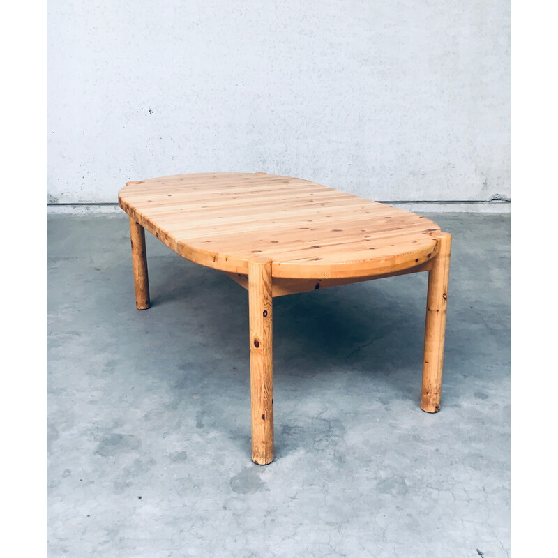 Scandinavian vintage pine dining table by Rainer Daumiller for Hirtshals Sawaerk, Denmark 1970