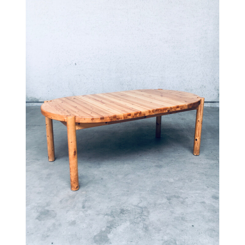 Scandinavian vintage pine dining table by Rainer Daumiller for Hirtshals Sawaerk, Denmark 1970