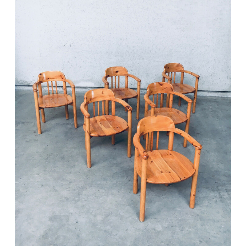 Set of 6 vintage pine dining chairs by Rainer Daumiller for Hirtshals Savvaerk, Denmark 1970