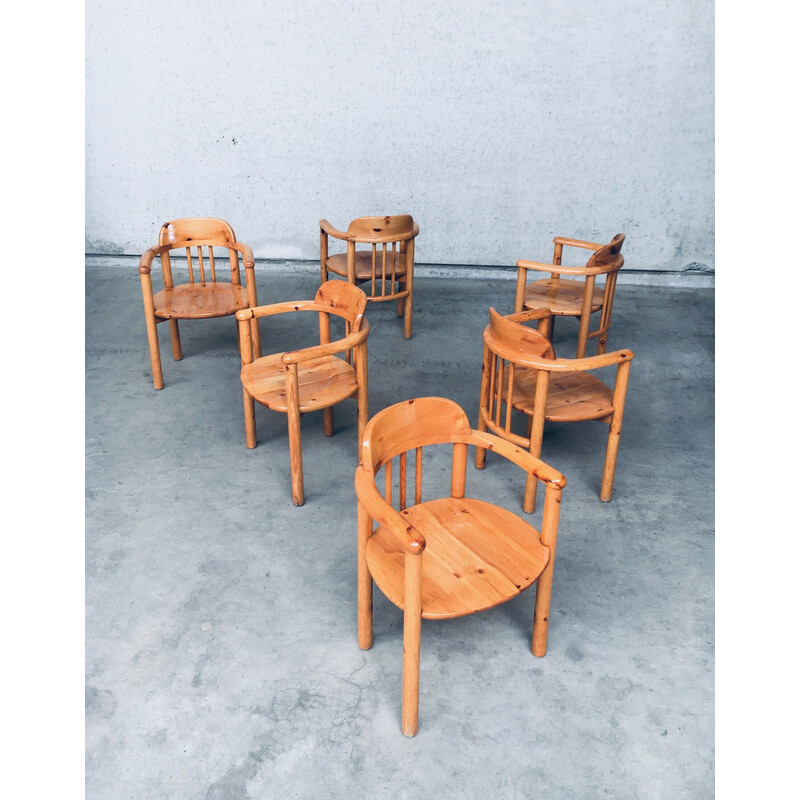 Set of 6 vintage pine dining chairs by Rainer Daumiller for Hirtshals Savvaerk, Denmark 1970