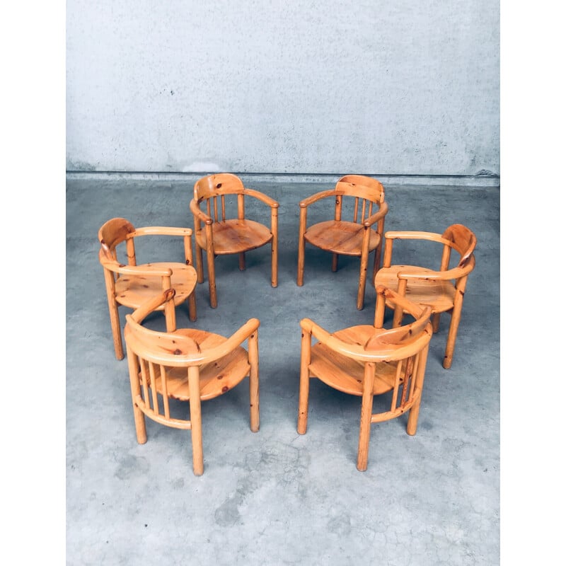 Set di 6 sedie vintage in pino di Rainer Daumiller per Hirtshals Savvaerk, Danimarca 1970