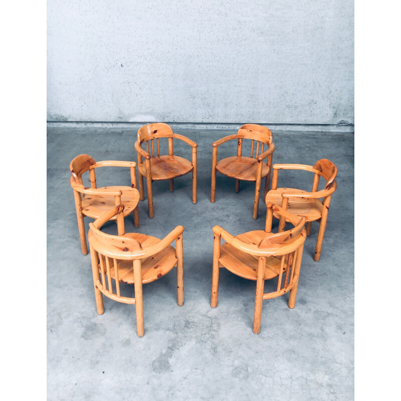 Set of 6 vintage pine dining chairs by Rainer Daumiller for Hirtshals Savvaerk, Denmark 1970