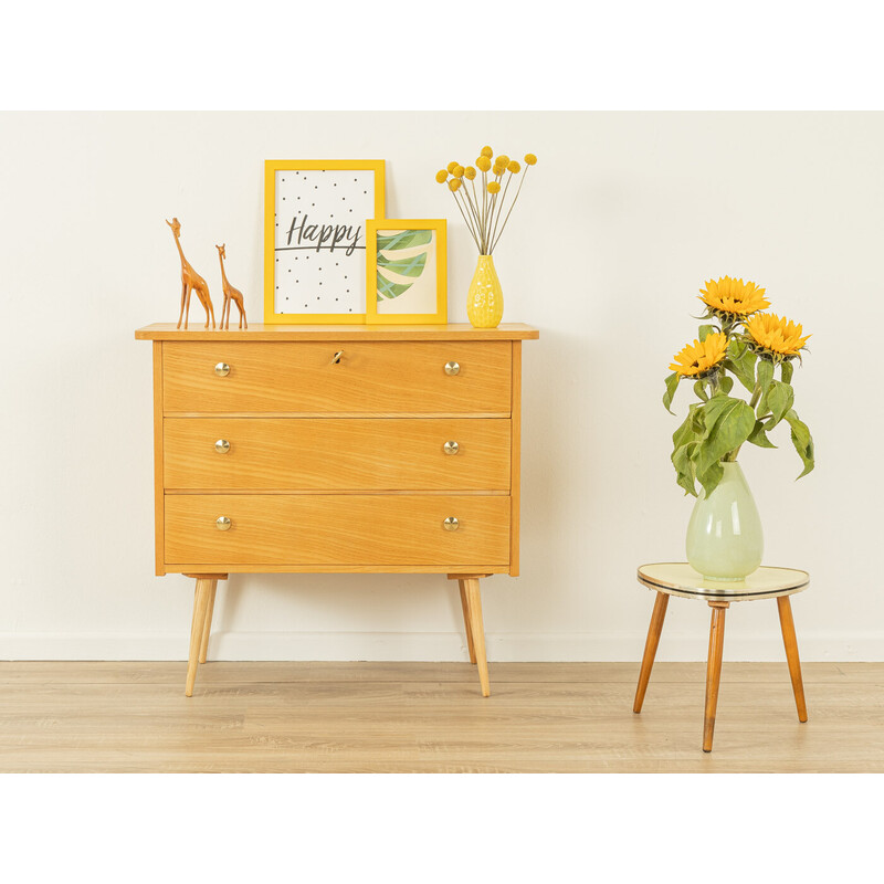 Vintage ash veneer chest of drawers, Germany 1950s