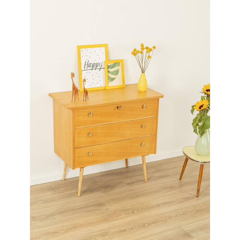 Vintage ash veneer chest of drawers, Germany 1950s