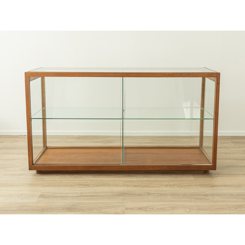 Vintage beech wood display cabinet, Germany 1950s