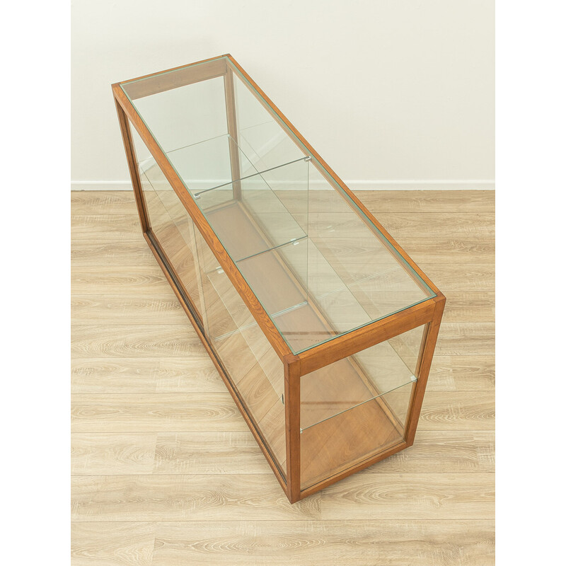 Vintage beech wood display cabinet, Germany 1950s