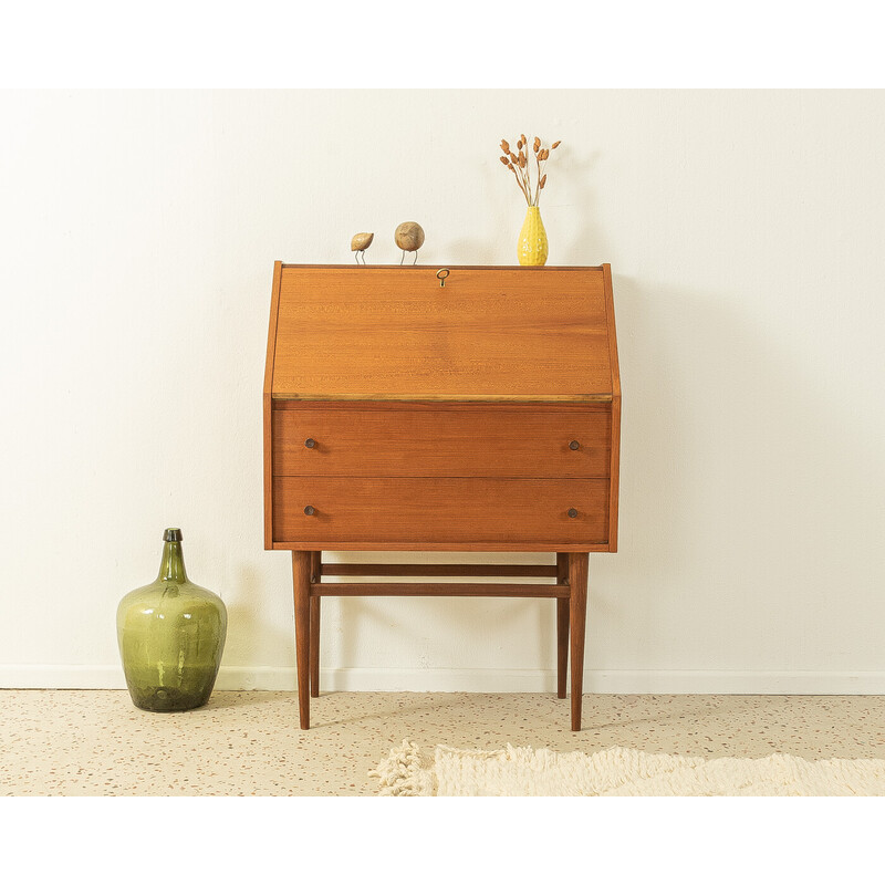 Vintage teak veneer secretary, Germany 1960