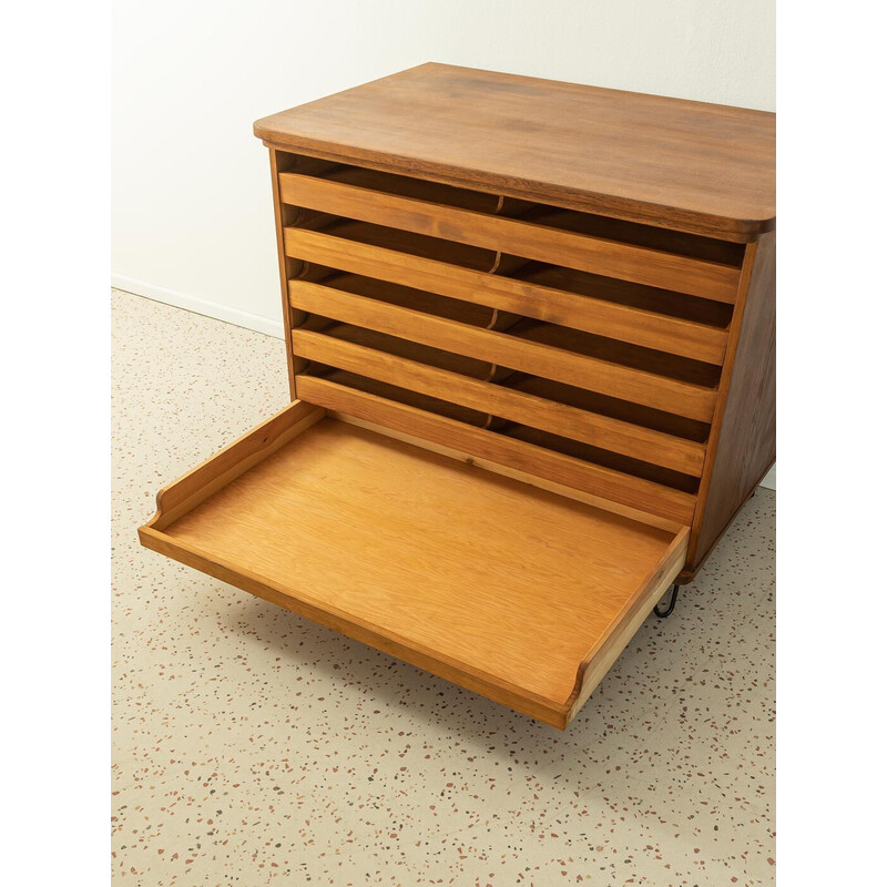 Vintage oak veneer chest of drawers, Germany 1960s