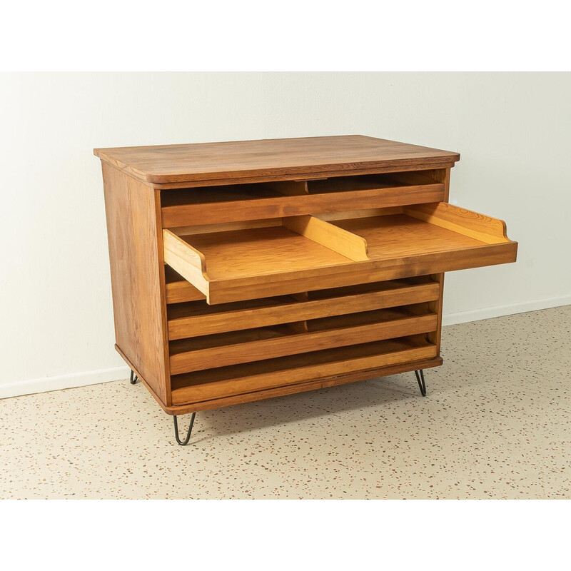 Vintage oak veneer chest of drawers, Germany 1960s