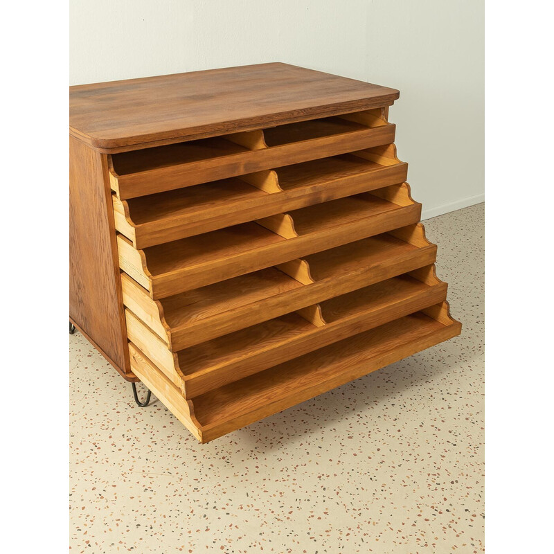 Vintage oak veneer chest of drawers, Germany 1960s