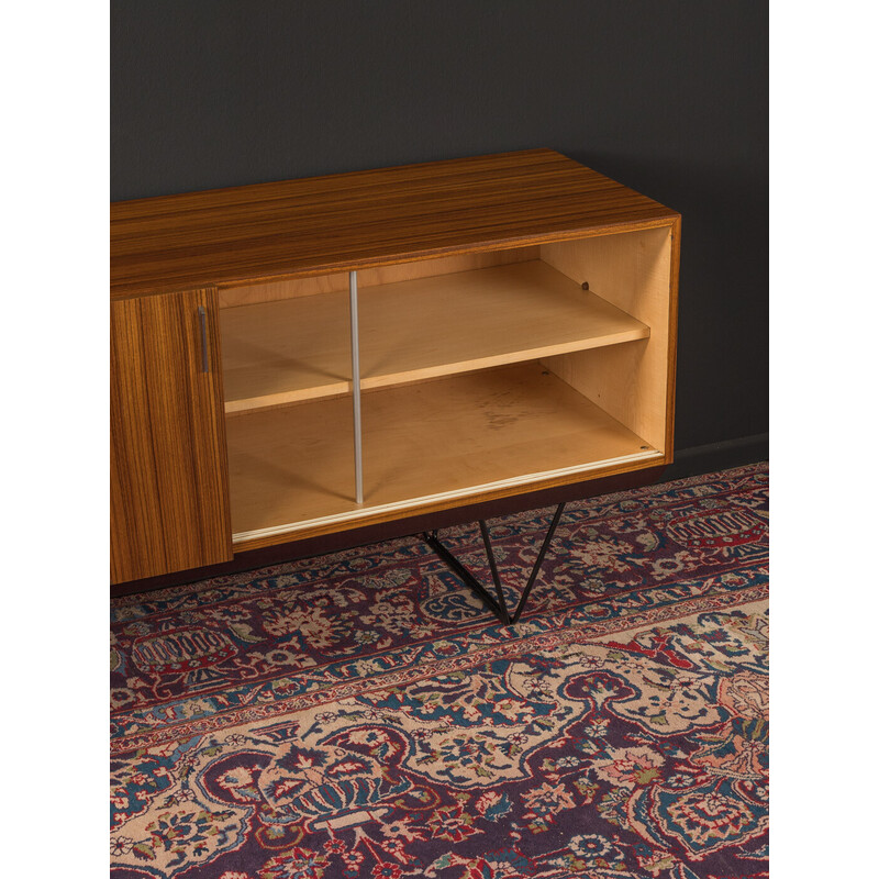 Vintage sideboard in zebrano veneer with four drawers, 1950s