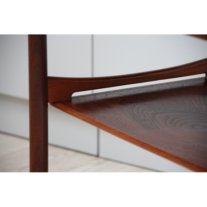 Mid-century coffee table in rosewood on wheels - 1950s