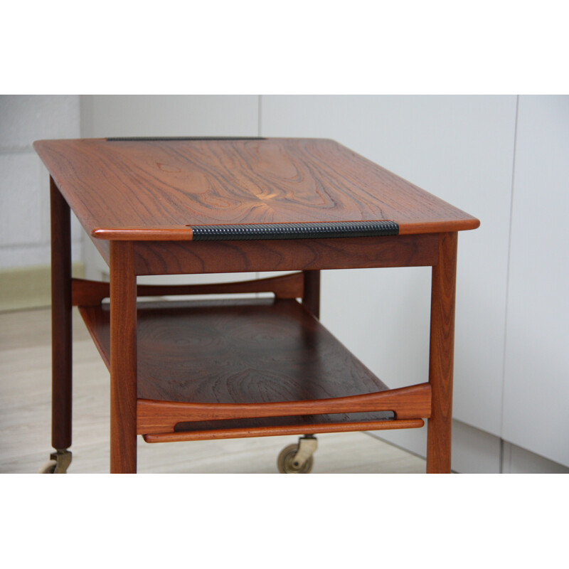 Mid-century coffee table in rosewood on wheels - 1950s