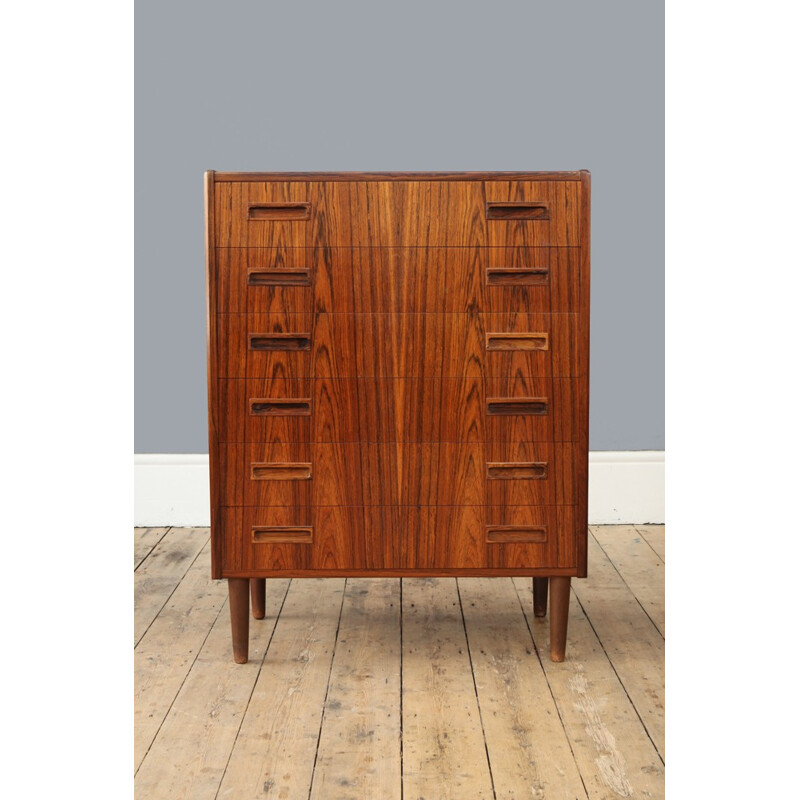Dutch tall chest of drawers in rosewood - 1960s