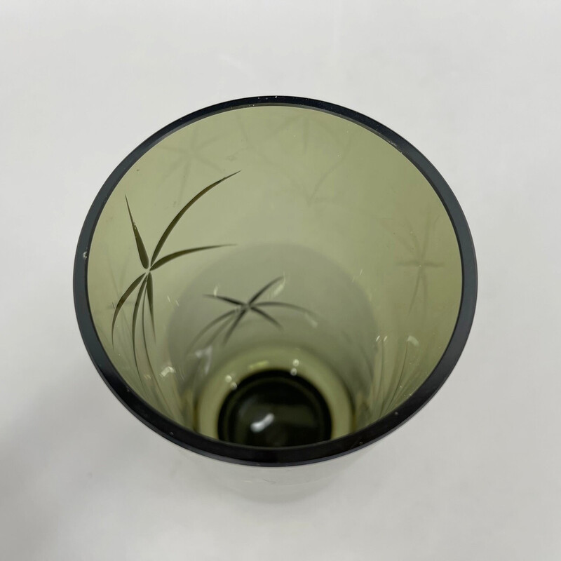 Vaso vintage con decori dorati, Cecoslovacchia 1960