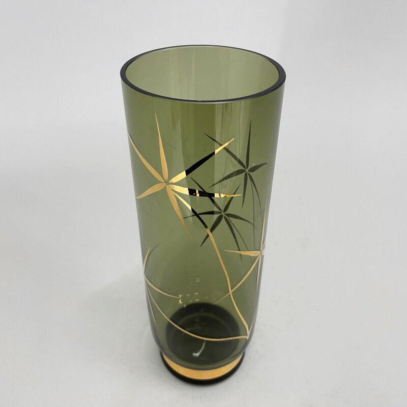 Vintage-Vase mit Golddekor, Tschechoslowakei 1960