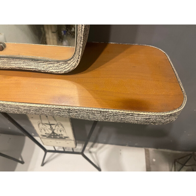 Mid-century Italian dressing table with stool, 1950s