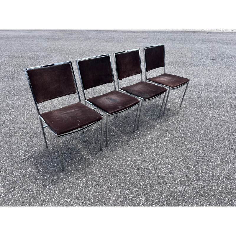 Set of 4 vintage Italian chairs, 1970