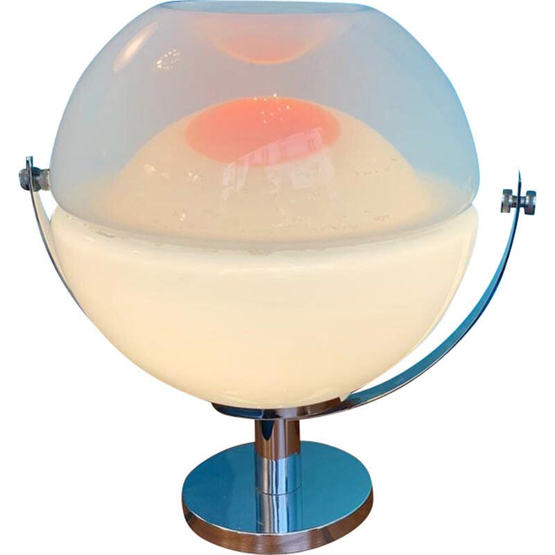 Lampe globe vintage en verre soufflé par Carlo Nason, 1970