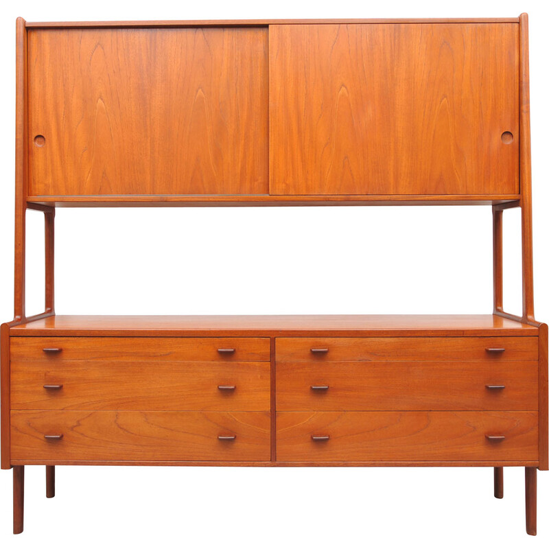 Vintage Ry20 teak highboard by Hans Wegner for Ry Møbler