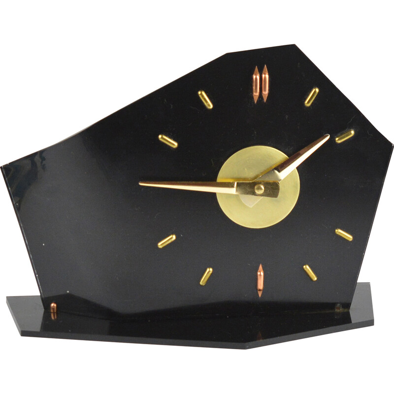 Vintage bakelite mantel clock, Czechoslovakia 1950