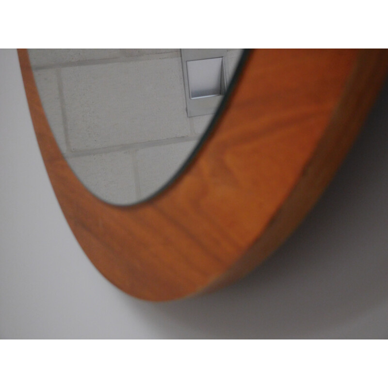 Round Danish mirror in teak - 1960s