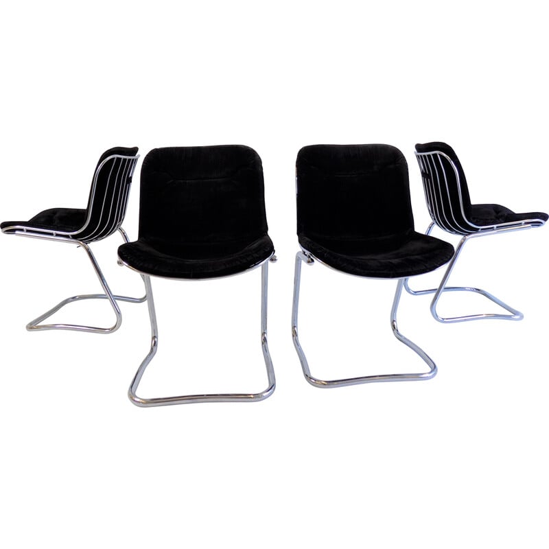 Ensemble de 4 fauteuils cantilever vintage Rima par Gastone Rinaldi