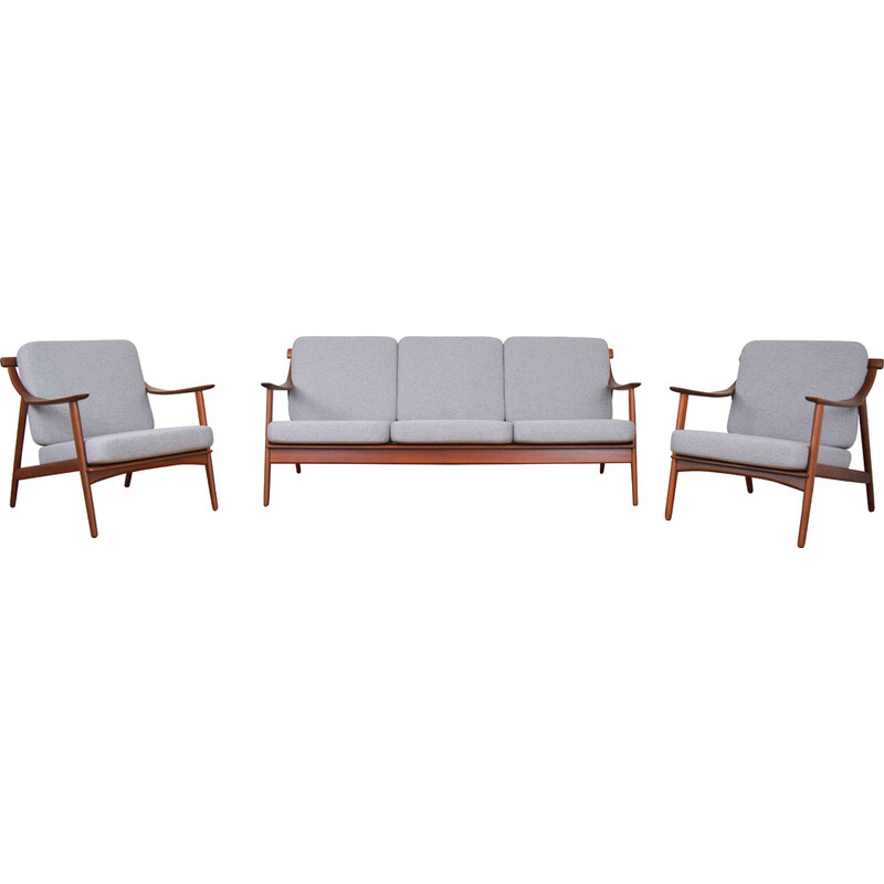 Mid-century Danish teak living room set by Arne Hovmand-Olsen for Mogens Kold, 1960s