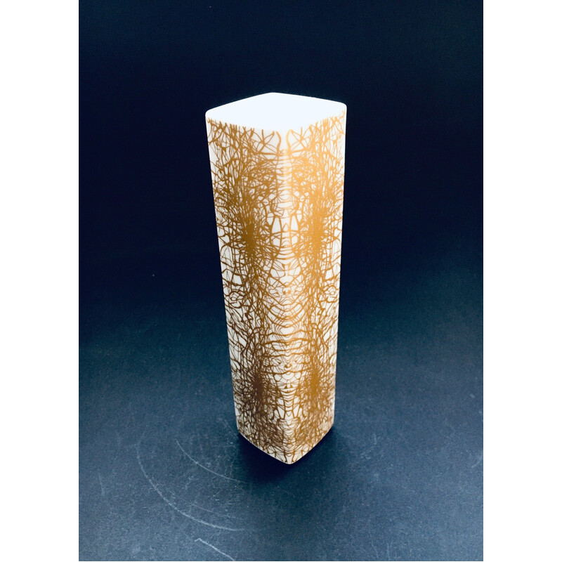 Vase vintage en porcelaine à motif abstrait doré par Heinrich and Co Selb Bavière, Allemagne 1970