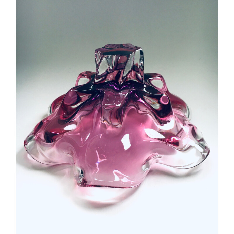 Bol vintage en verre de Jozef Hospodka pour Chribska Glassworks, Tchécoslovaquie 1960