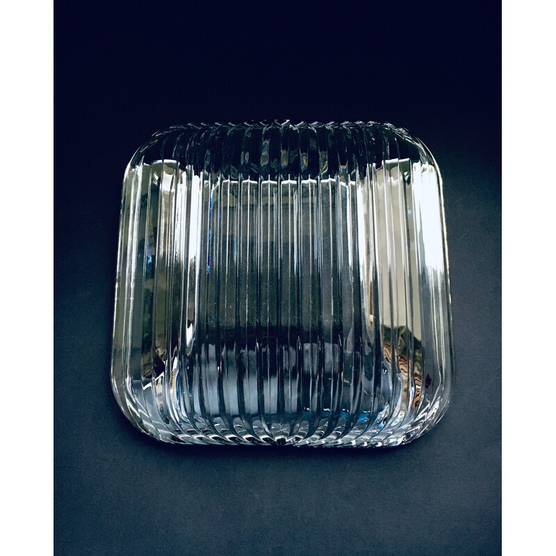 Mid century crystal Art glass bowl, Czechoslovakia 1960s