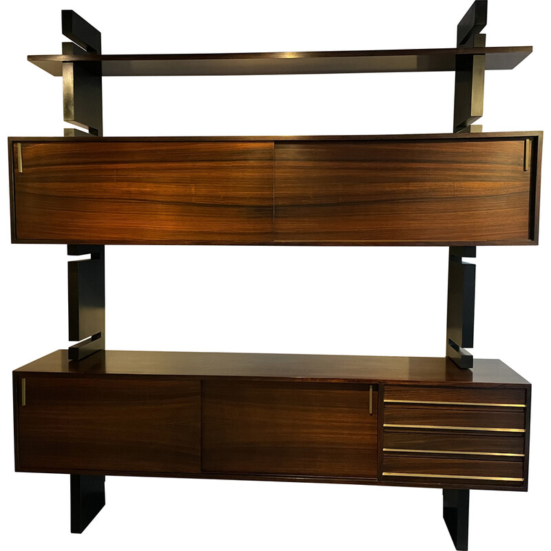 Vintage modular wall unit in rosewood model "Extenso" by Amma Torino, Italy 1960s