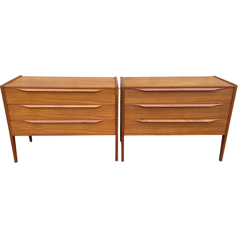 Pair of vintage teak chest of drawers by Kai Kristiansen