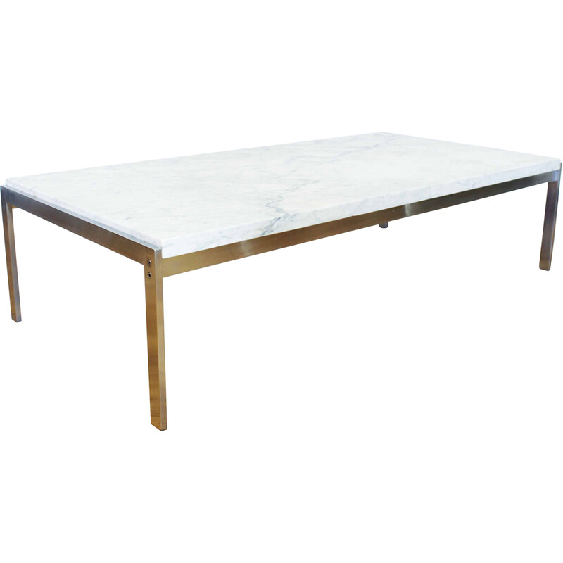 Mesa de café Vintage modelo PK61A em mármore de Poul Kjærholm para E. Kold Christensen, Dinamarca 1960