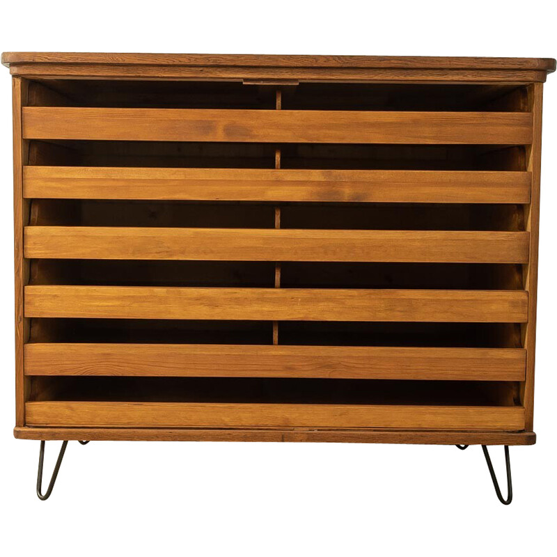 Vintage oak veneer chest of drawers, Germany 1960s