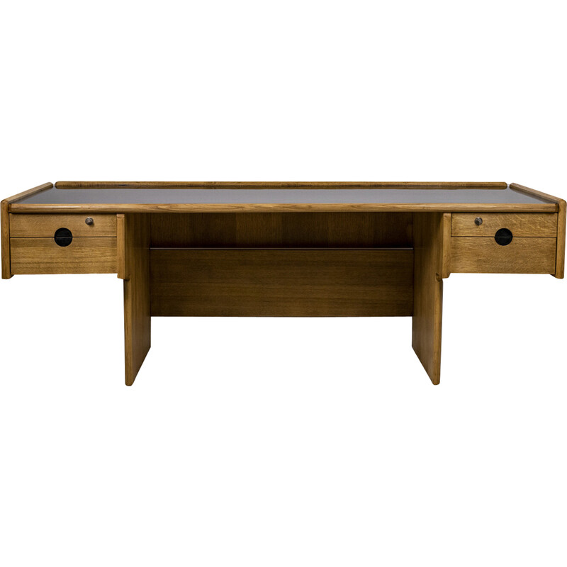 Vintage rectangular oakwood desk, 1970