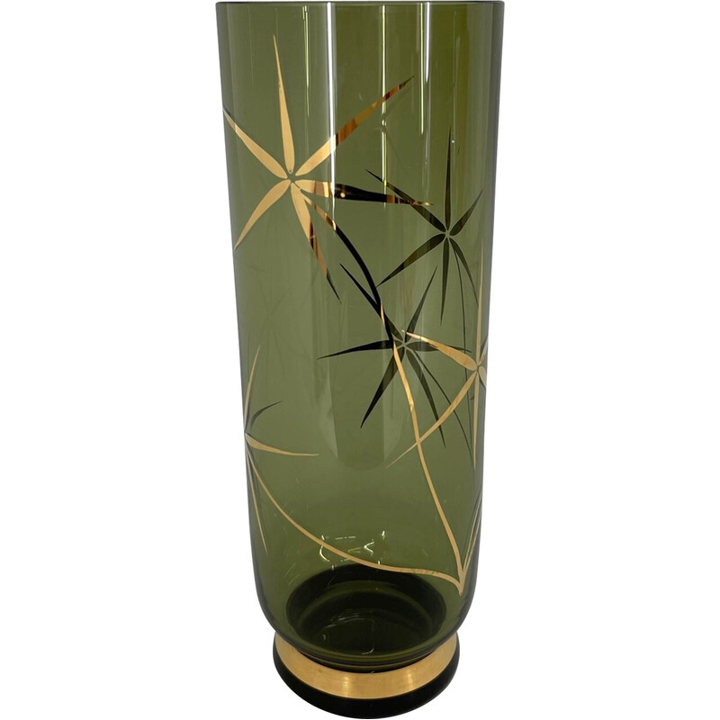Vase vintage avec décor doré, Tchécoslovaquie 1960