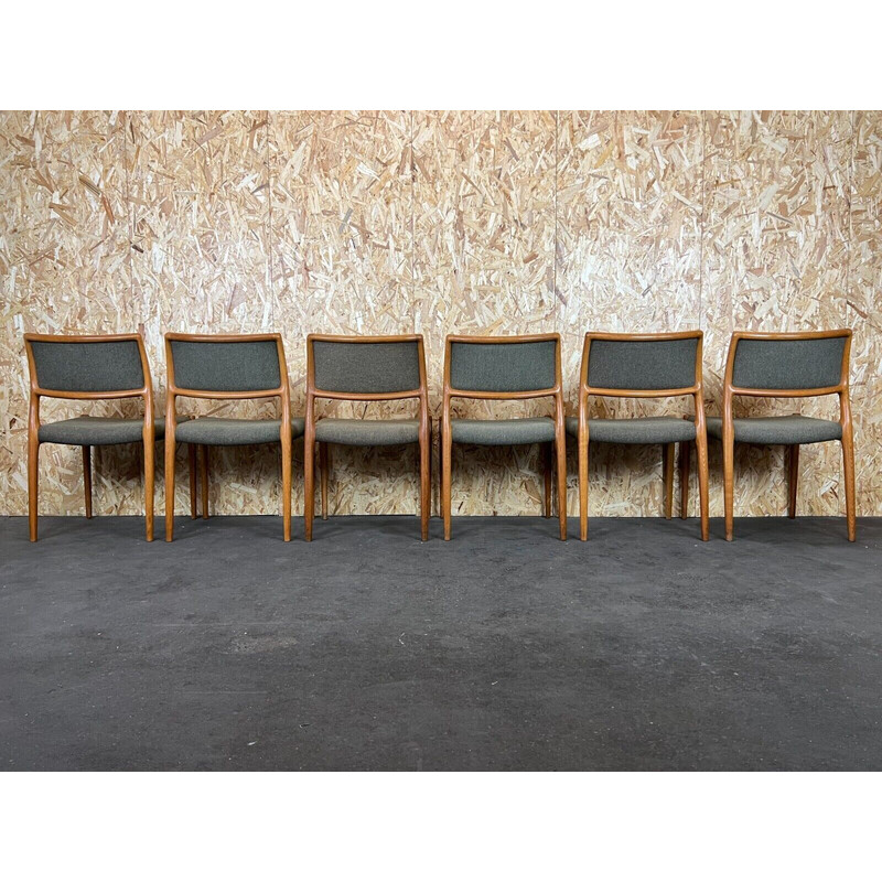 Conjunto de 6 cadeiras de teca vintage de Niels O. Möller para J.L. Moller's, 1960