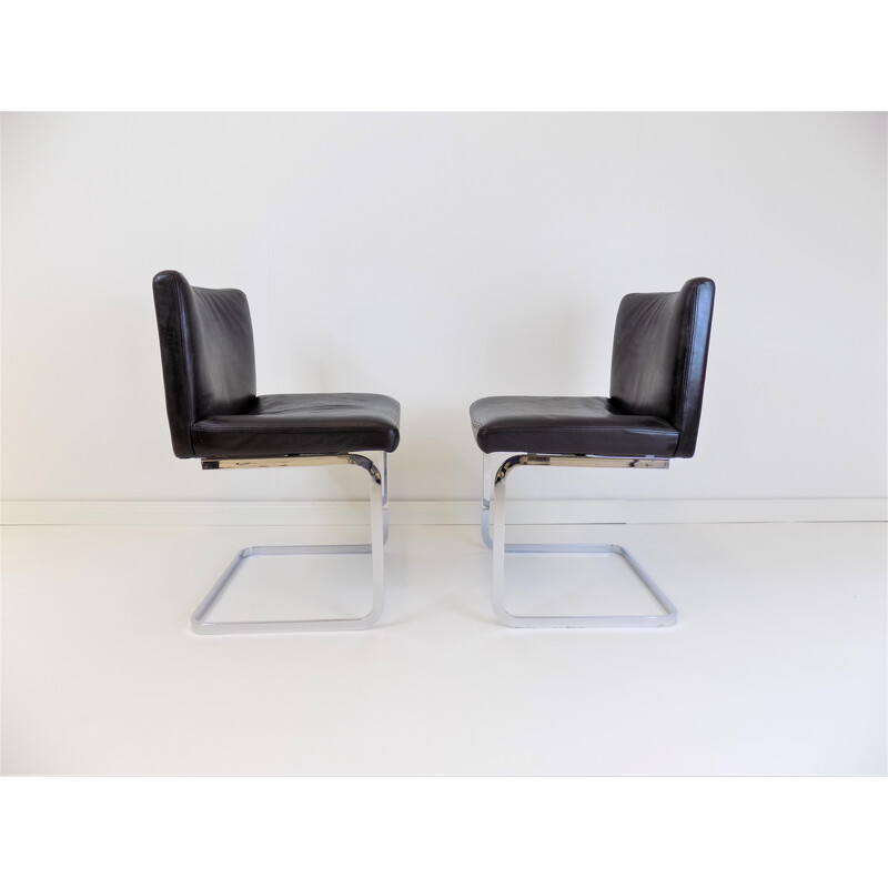 Pair of vintage leather chairs RH305 by Robert Haussmann