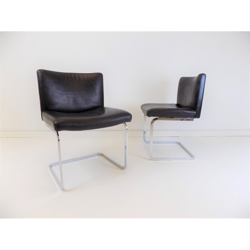 Pair of vintage leather chairs RH305 by Robert Haussmann