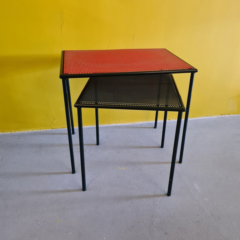 Paire de tables d'appoint vintage en métal de Floris Fiedeldij pour Artimeta, 1950-1960