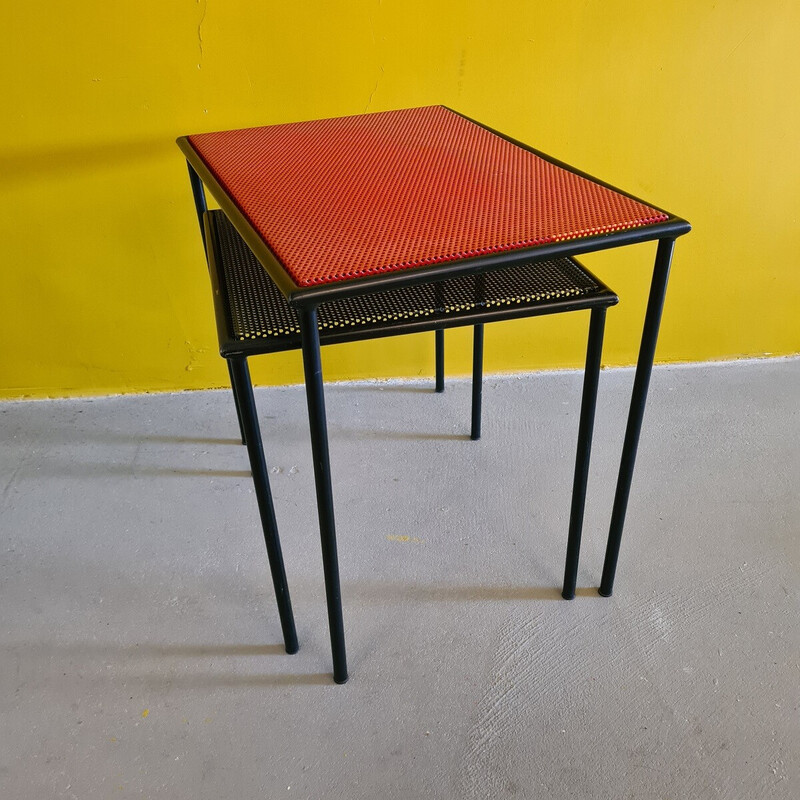 Paire de tables d'appoint vintage en métal de Floris Fiedeldij pour Artimeta, 1950-1960