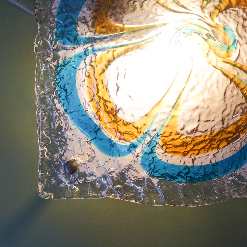 Lampada da parete in vetro di Murano della metà del secolo scorso di Mazzega, anni '70