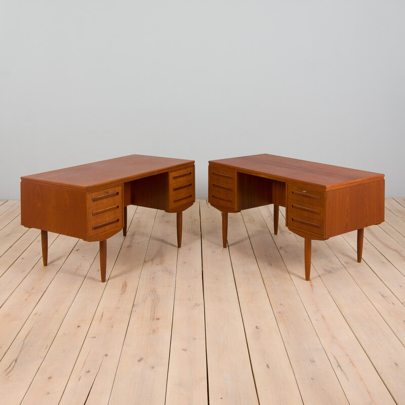 Pair of vintage teak desks by J. Svenstrup for A.p. Furniture, Denmark 1960s