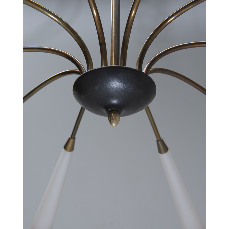 Mid century Italian brass chandelier, 1950s