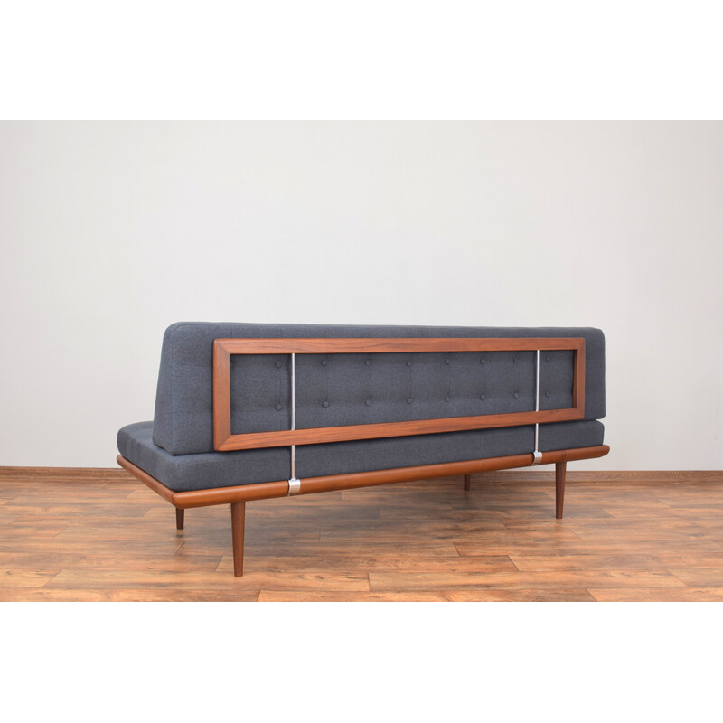 Pair of vintage Minerva teak sofa-bed by Peter Hvidt and Orla Mølgaard-Nielsen for France and Søn, 1950s