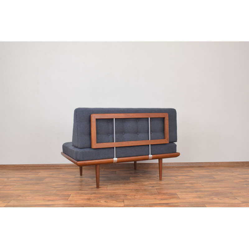 Pair of vintage Minerva teak sofa-bed by Peter Hvidt and Orla Mølgaard-Nielsen for France and Søn, 1950s