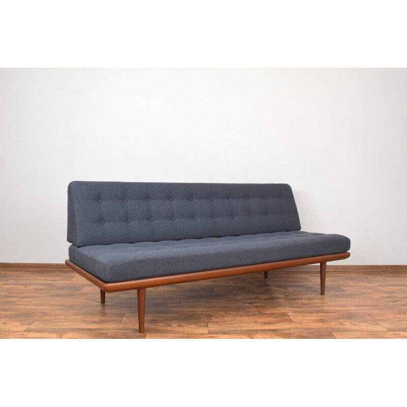 Pair of vintage Minerva teak sofa-bed by Peter Hvidt and Orla Mølgaard-Nielsen for France and Søn, 1950s