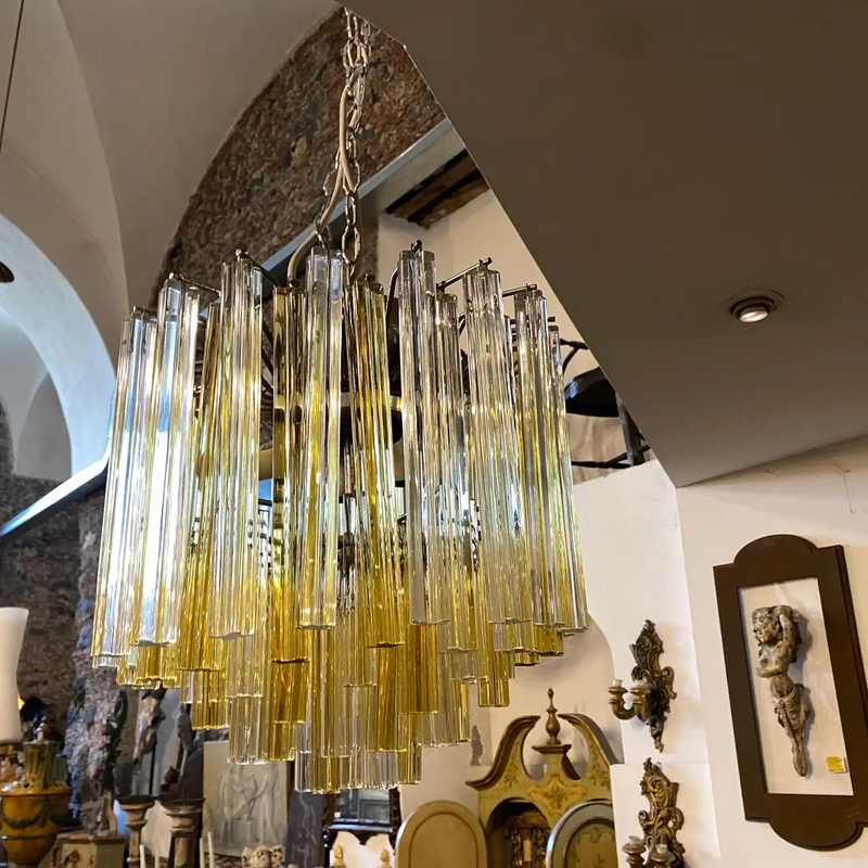 Mid-century Trilobi Murano glass round chandelier by Venini, 1970s
